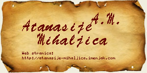 Atanasije Mihaljica vizit kartica